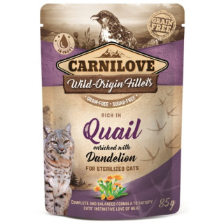 Carnilove Cat Quail & Dandelion Sterilised - przepiórka i mniszek saszetka 85g