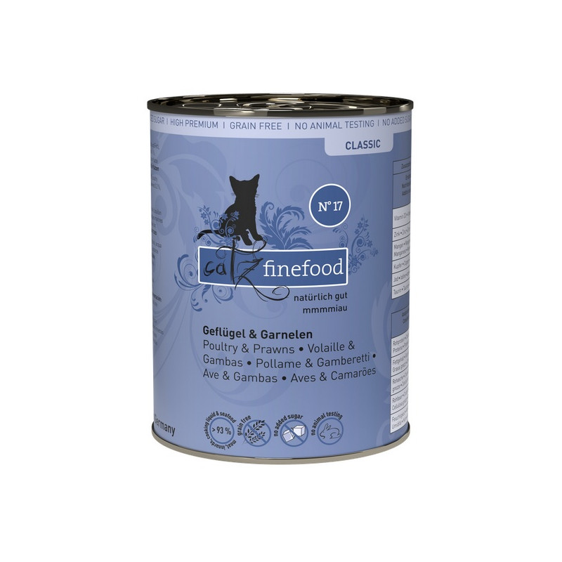 Catz Finefood Classic N.17 Drób i Krewetki puszka 400g