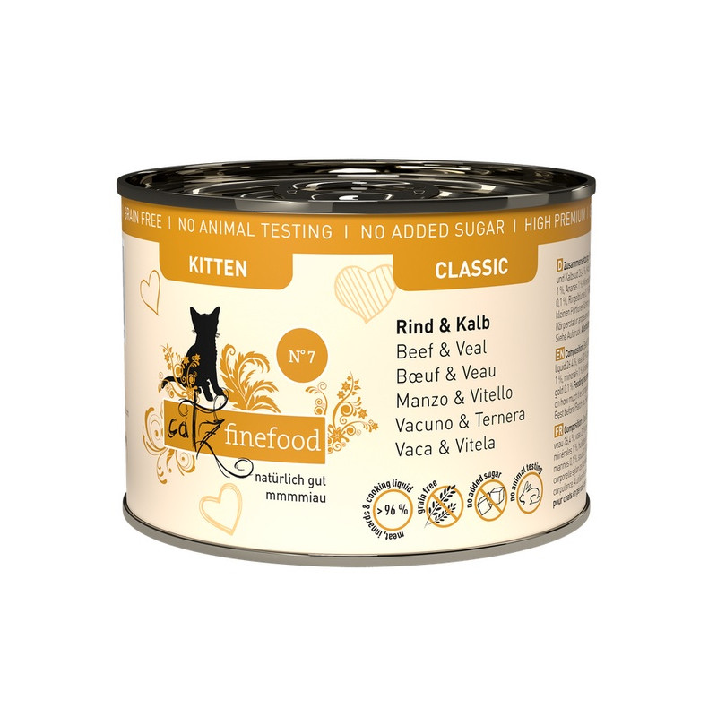 Catz Finefood Classic Kitten N.07 Wołowina i cielęcina puszka 200g