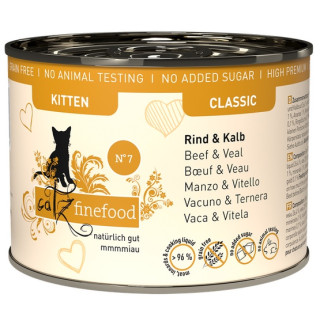 Catz Finefood Classic Kitten N.07 Wołowina i cielęcina puszka 200g