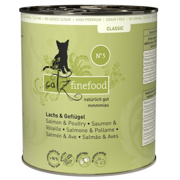 Catz Finefood Classic N.05 Łosoś i drób puszka 800g