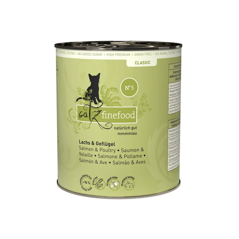 Catz Finefood Classic N.05 Łosoś i drób puszka 800g