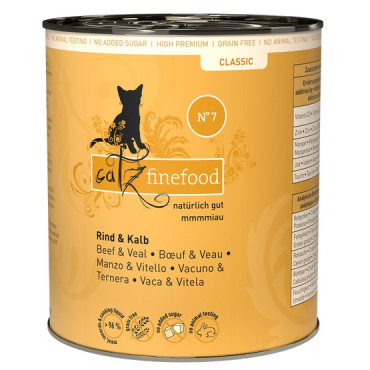 Catz Finefood Classic N.07 Wołowina i cielęcina puszka 800g