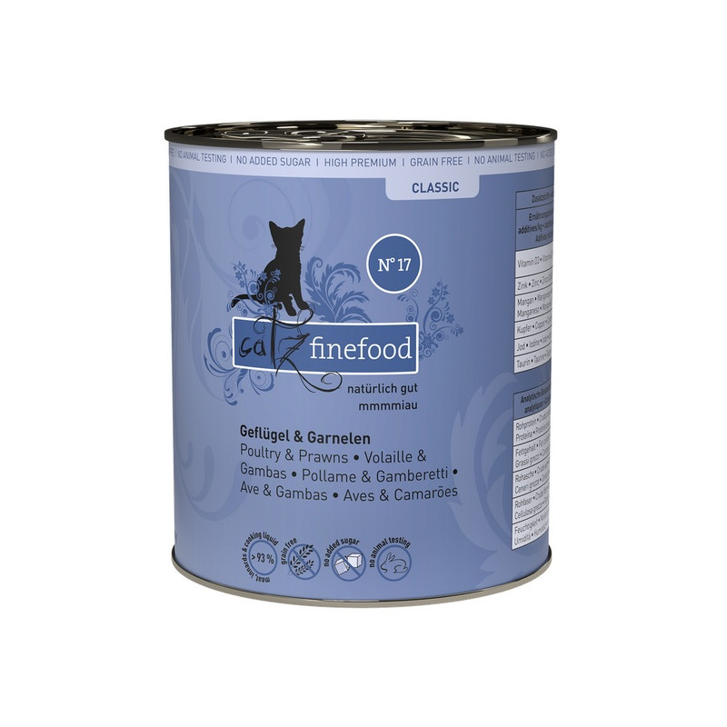 Catz Finefood Classic N.17 Drób i Krewetki puszka 800g