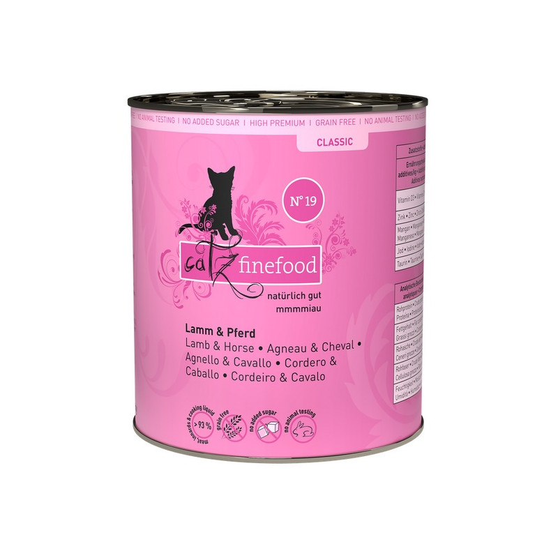 Catz Finefood Classic N.19 Jagnięcina i Konina puszka 800g