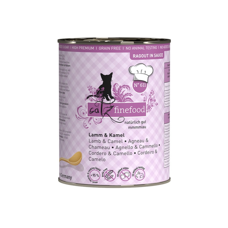 Catz Finefood Ragout N.611 Jagnięcina i Wielbłąd puszka 380g