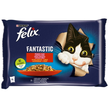 Felix Fantastic Wybór Mięs (królik+jagnięcina) w galaretce saszetka 4x85g