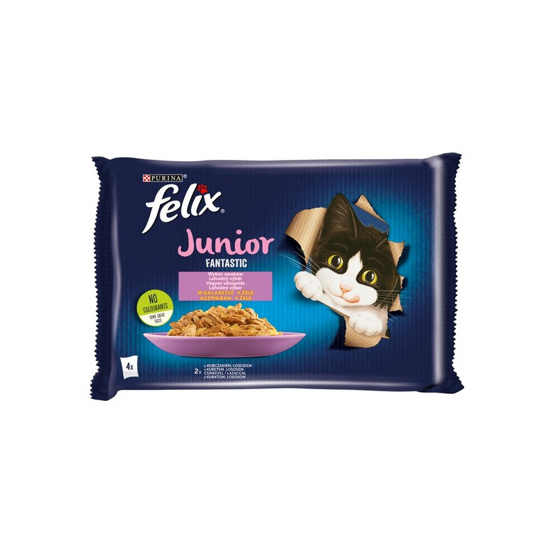 Felix Fantastic Junior kurczak/łosoś w galaretce saszetki 4x85g