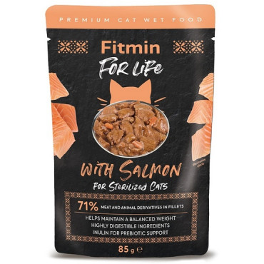 Fitmin Cat For Life Adult Sterilised Salmon saszetka 85g