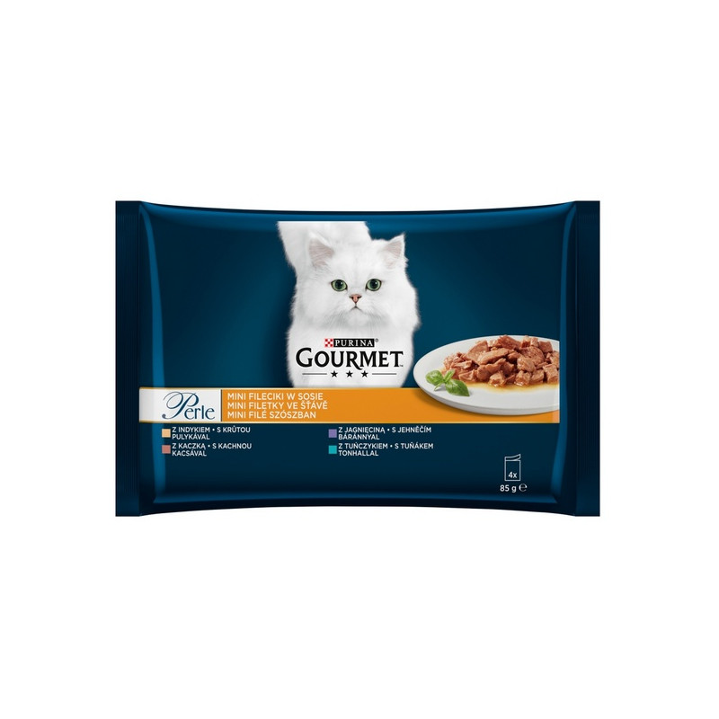 Gourmet Perle Indyk/Kaczka/Tuńczyk/Jagnięcina w sosie saszetki 4x85g