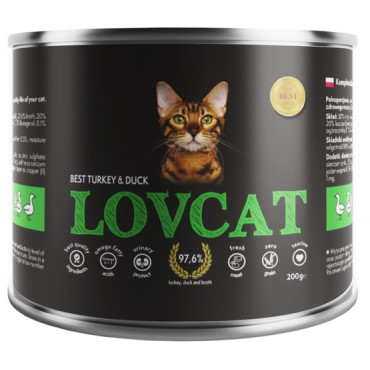 Lovcat Best Turkey & Duck puszka 200g