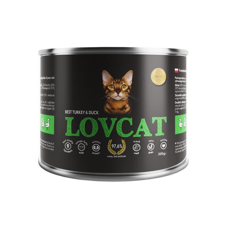 Lovcat Best Turkey & Duck puszka 200g