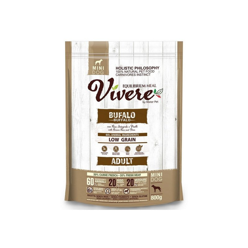 Vivere Dog Mini Adult Buffalo 800g