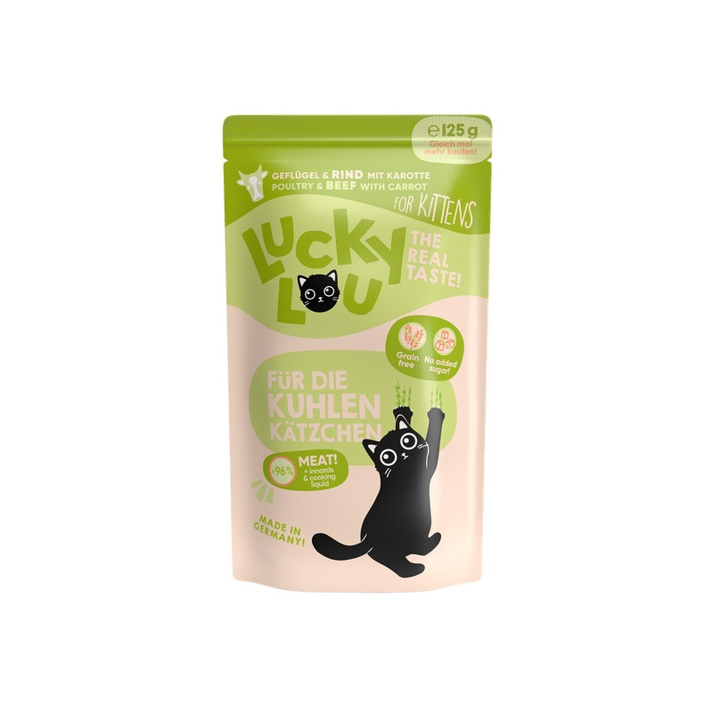 Lucky Lou Lifestage Kitten Drób i wołowina saszetka 125g