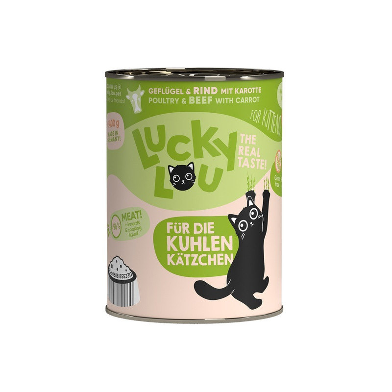 Lucky Lou Lifestage Kitten Drób i wołowina puszka 400g