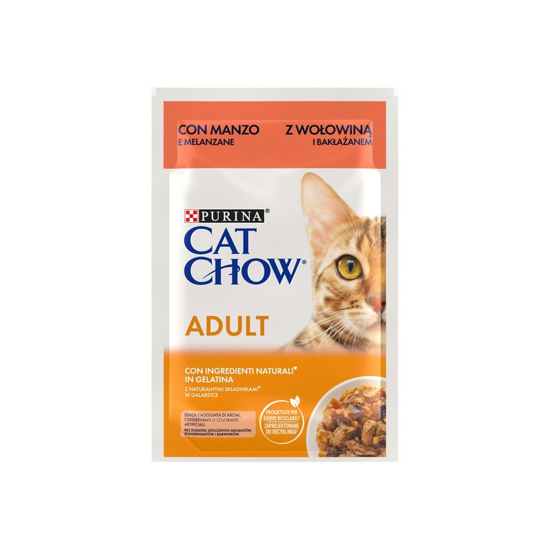 Purina Cat Chow Wołowina i bakłażan saszetka 85g