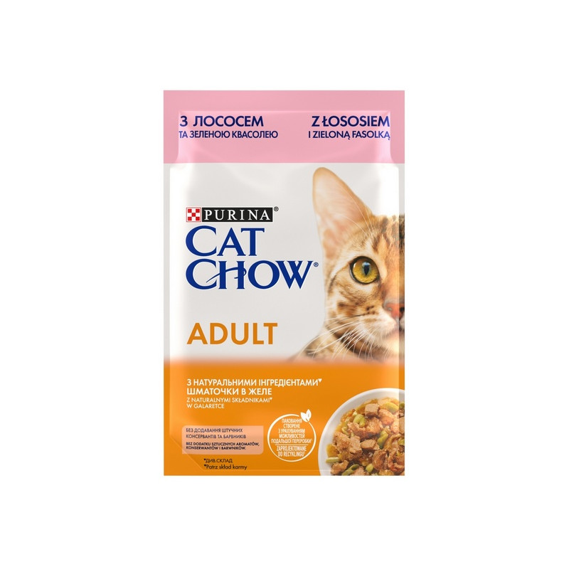 Purina Cat Chow Łosoś i zielona fasolka saszetka 85g