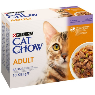 Purina Cat Chow Jagnięcina i zielona fasolka saszetki 10x85g