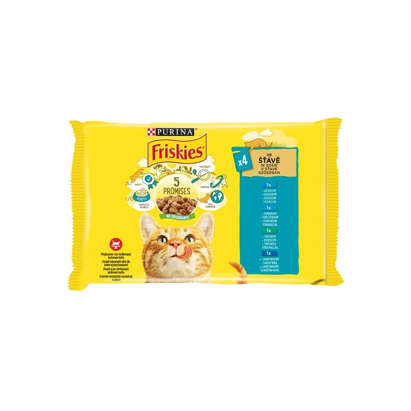 Friskies Mix Rybny w sosie saszetki 4x85g