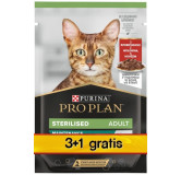 Purina Pro Plan Cat Sterilised wołowina saszetka 4x85g 3+1 gratis