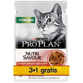 Purina Pro Plan Cat Sterilised wołowina saszetka 4x85g 3+1 gratis