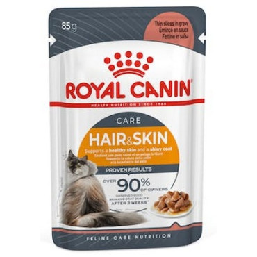 Royal Canin Hair & Skin Care w sosie  karma mokra dla kotów dorosłych, zdrowa skóra, piękna sierść saszetka 85g