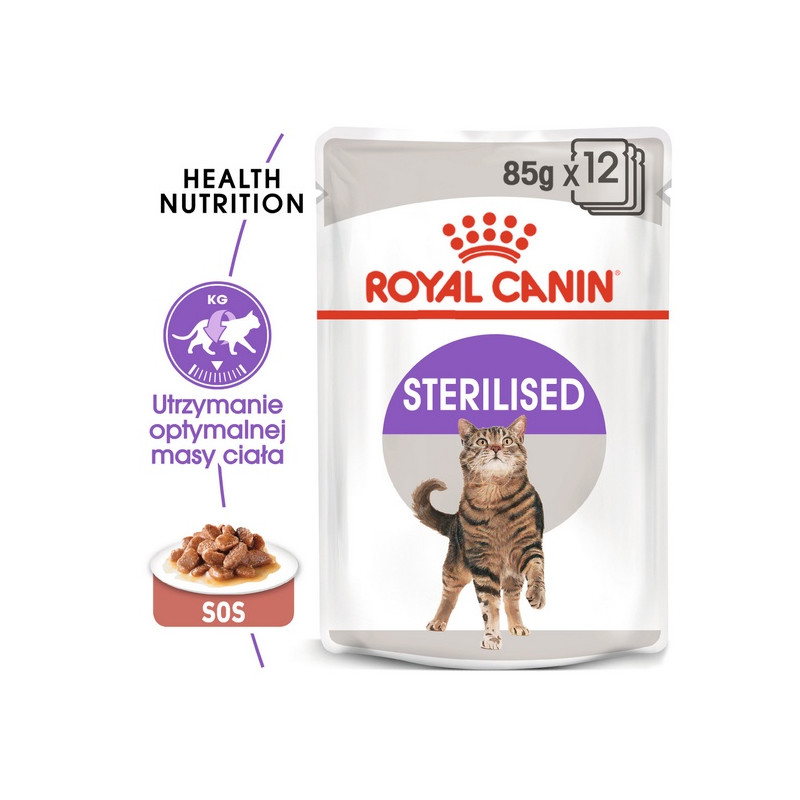 Royal Canin Sterilised w sosie karma mokra dla kotów dorosłych, sterylizowanych saszetka 85g