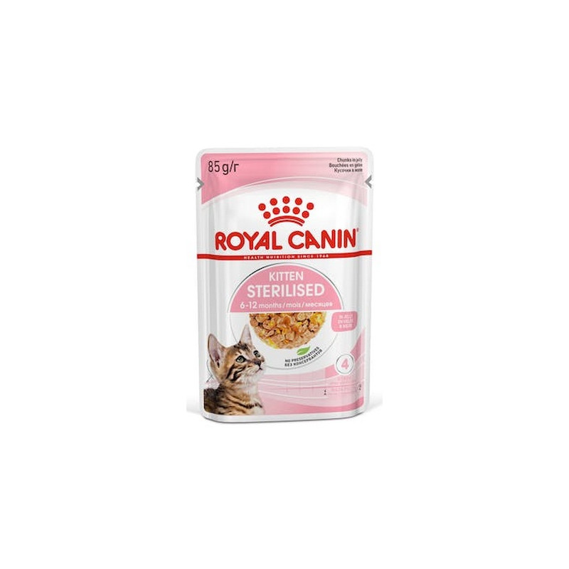 Royal Canin Kitten Sterilised karma mokra w galaretce dla kociąt od 6 do 12 miesiąca życia, sterylizowanych saszetka 85g