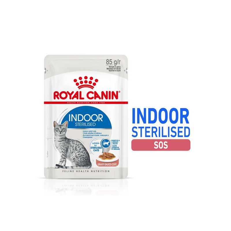 Royal Canin Indoor Sterilised sos karma mokra dla kotów dorosłych sterylizowanych, przebywających w domu saszetka 85g