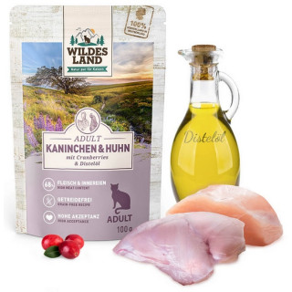 Wildes Land Classic Adult Kaninchen & Huhn saszetka 100g