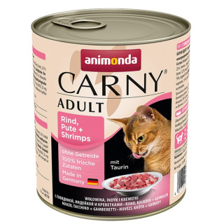 Animonda Carny Adult Wołowina, Indyk + Krewetki puszka 800g