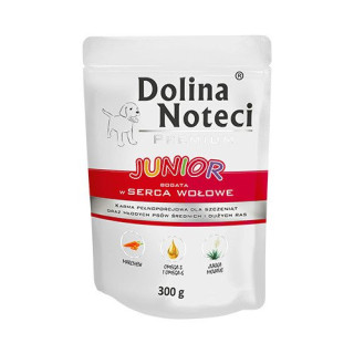 Dolina Noteci Premium JUNIOR bogata w serca wołowe saszetka 10x300 g