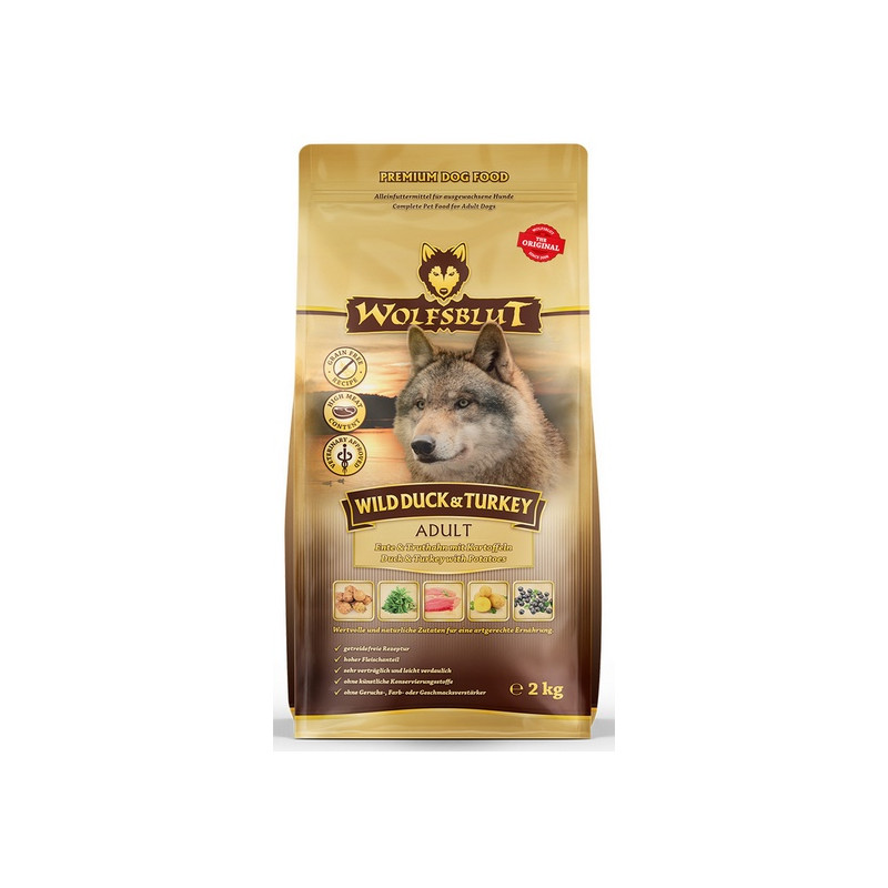 Wolfsblut Dog Wild Duck & Turkey kaczka, indyk i bataty 2kg