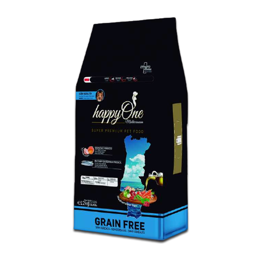 happyOne Mediterraneum Adult Dog bogata w sardynki 12 kg