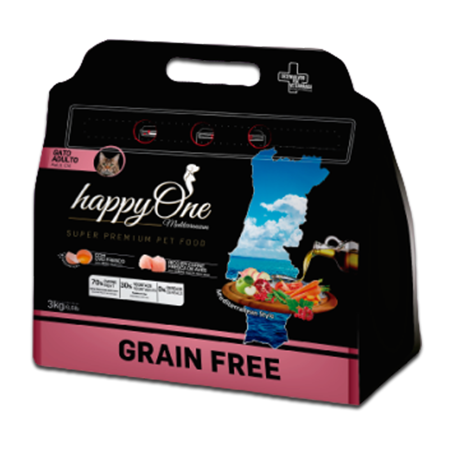 HappyOne Grain-Free Mediterraneum Cat 3Kg koty dorosłe