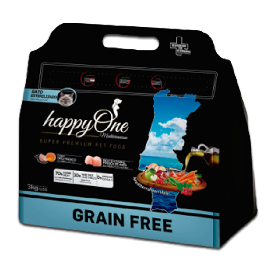 HappyOne Grain-Free Mediterraneum Sterilised Cat 3Kg dla kotów po sterylizacji