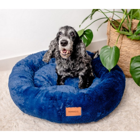 MIMIKO Pets Legowisko Shaggy okrągłe XL 75cm chabrowe