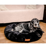 MIMIKO Pets Legowisko Shaggy okrągłe XL 75cm czarne