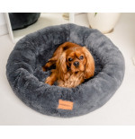 MIMIKO Pets Legowisko Shaggy okrągłe XL 75cm grafitowe