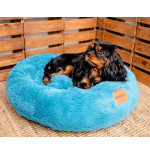 MIMIKO Pets Legowisko Shaggy okrągłe L 60cm turkusowe