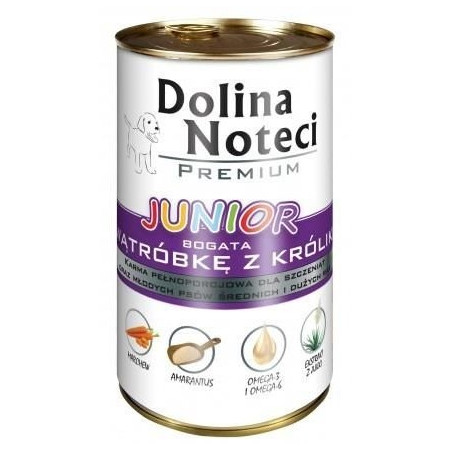 Dolina Noteci Premium Pies Junior Wątróbka z królika puszka 400g