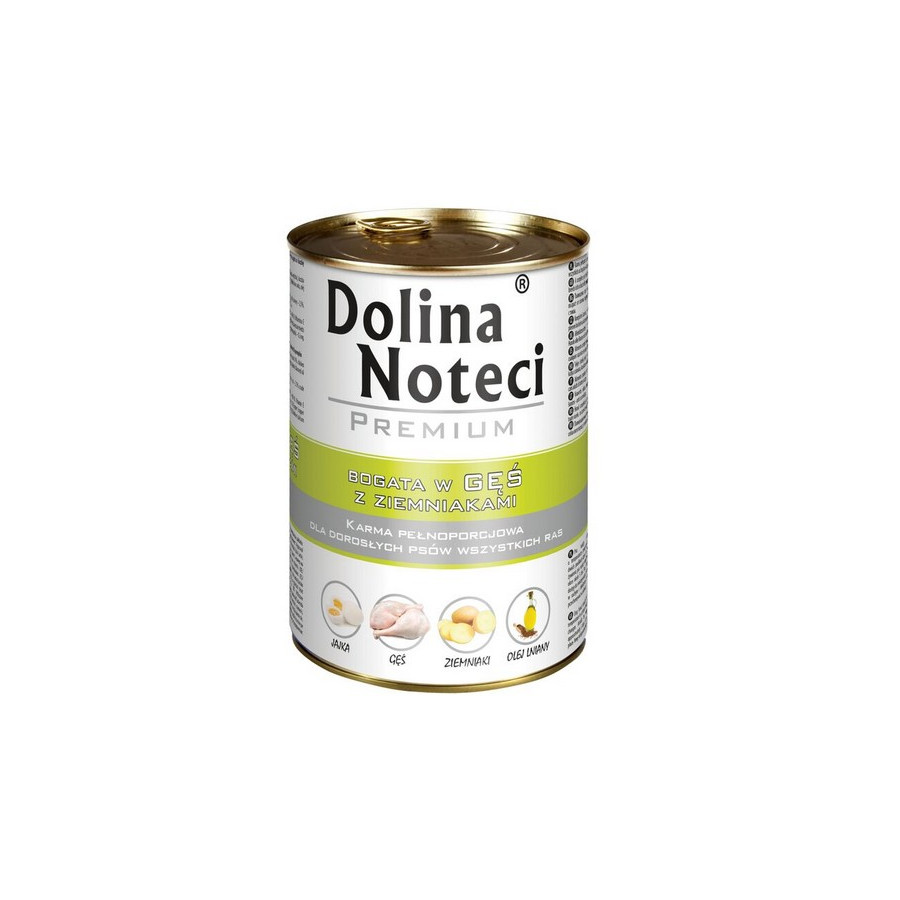 Dolina Noteci Premium Pies Gęś i ziemniaki puszka 400g