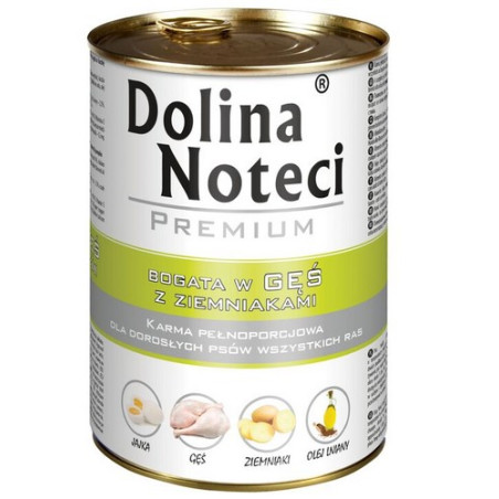 Dolina Noteci Premium Pies Gęś i ziemniaki puszka 400g