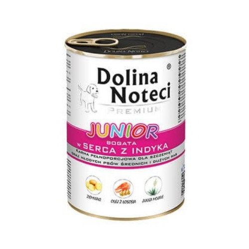 Dolina Noteci Premium Pies Junior Serca indyka puszka 400g