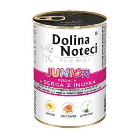 Dolina Noteci Premium Pies Junior Serca indyka puszka 400g