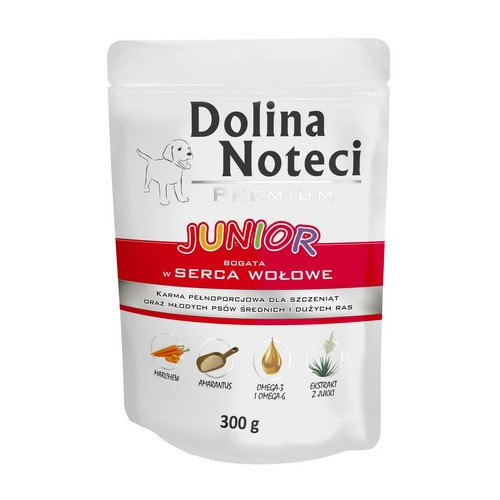 Dolina Noteci Premium Pies Junior Serca wołowe saszetka 300g