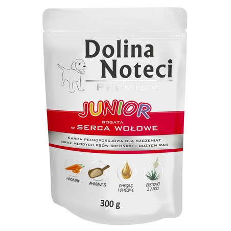 Dolina Noteci Premium Pies Junior Serca wołowe saszetka 300g