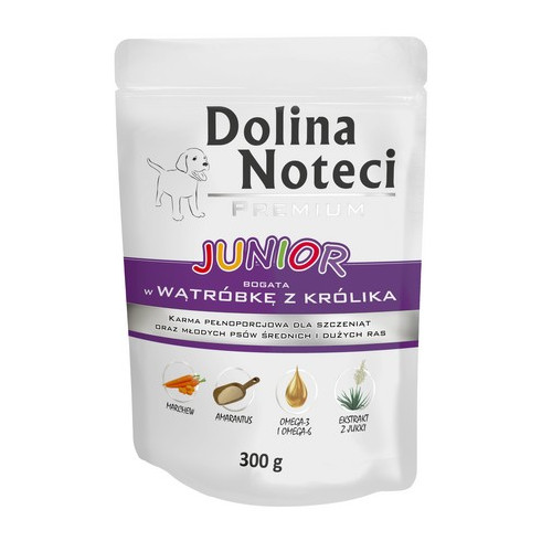 Dolina Noteci Premium Pies Junior Wątróbka z królika saszetka 300g