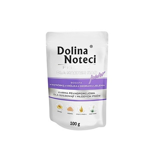 Dolina Noteci Premium Pies Junior Wątróbka z królika i ozory z jelenia saszetka 100g