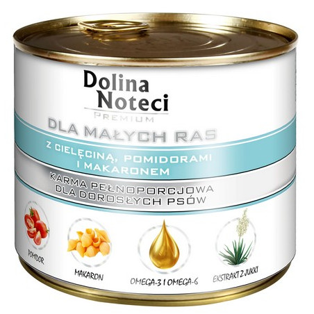 Dolina Noteci Premium Pies Mały Cielę, pomidor i makaron puszka 185g